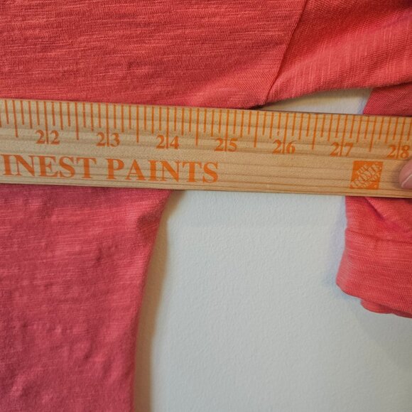 Chicos Coral Pink Grommet Detailed Long Sleeve Top Size 3 Cotton Modal Blend - Picture 2 of 5